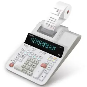 calculadora con rollo de papel